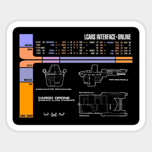 Computer Readout Showing Animated Series Cargo Drone Sticker